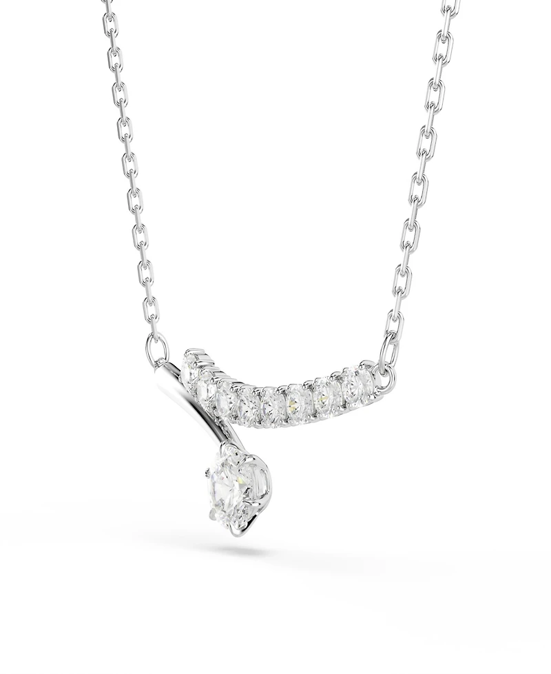 Swarovski Sterling Silver-Plated White Crystals Necklace