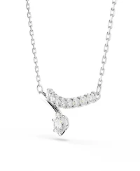 Swarovski Sterling Silver-Plated White Crystals Necklace