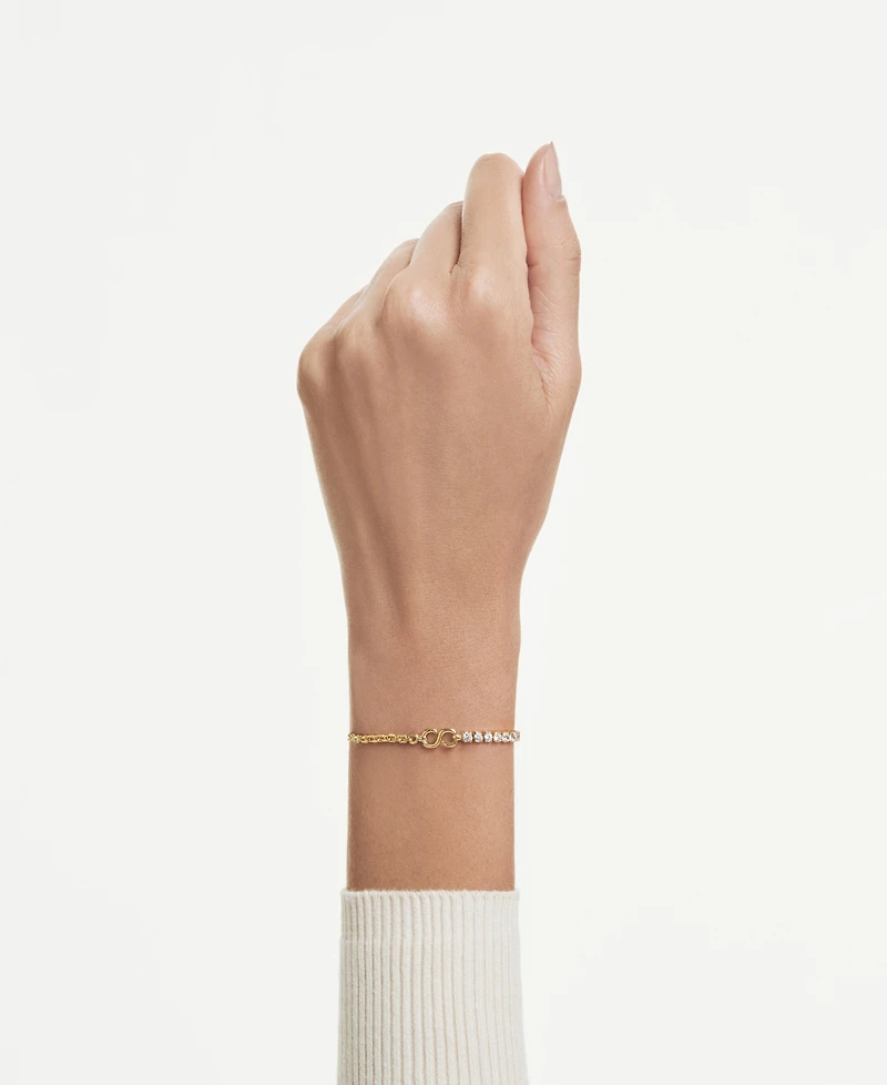 Swarovski Gold-Tone Plated White Crystals Bracelet