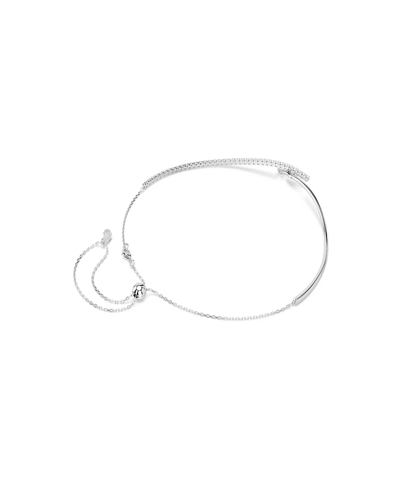 Swarovski Sterling Silver-Plated White Crystals Necklace
