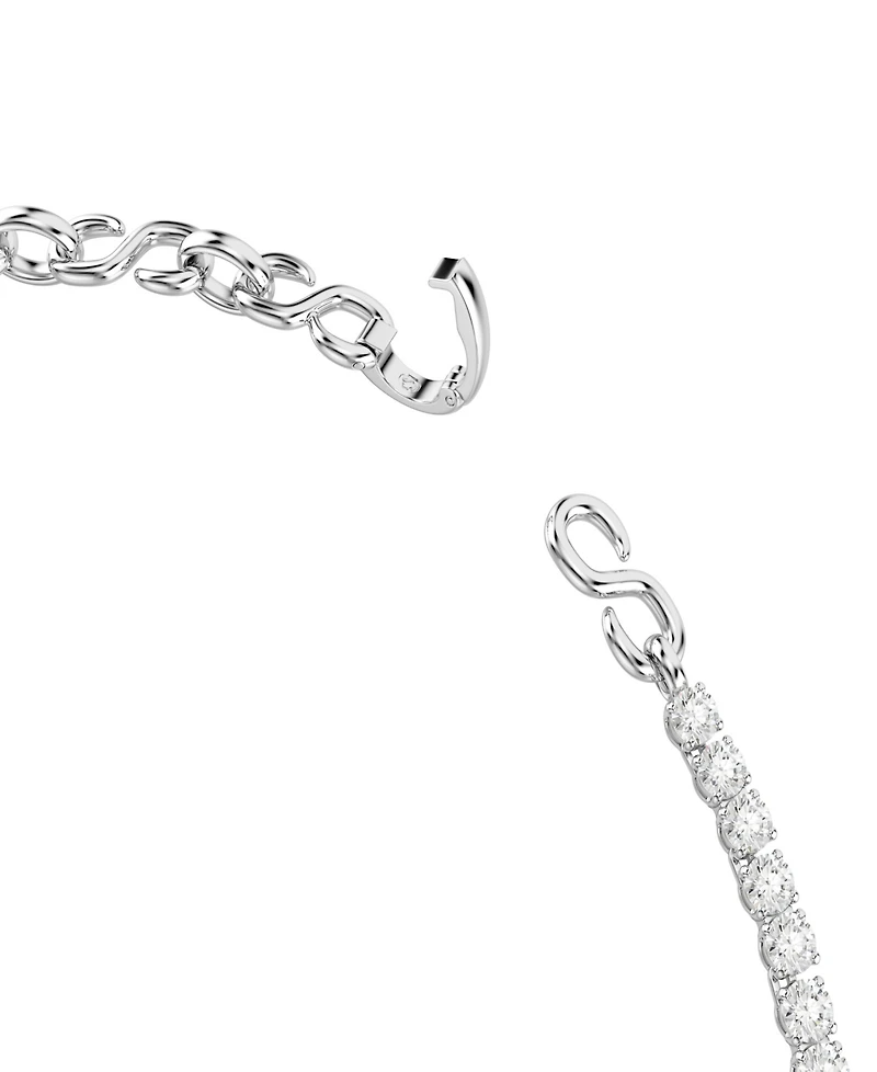 Swarovski Sterling Silver-Plated White Crystals Necklace