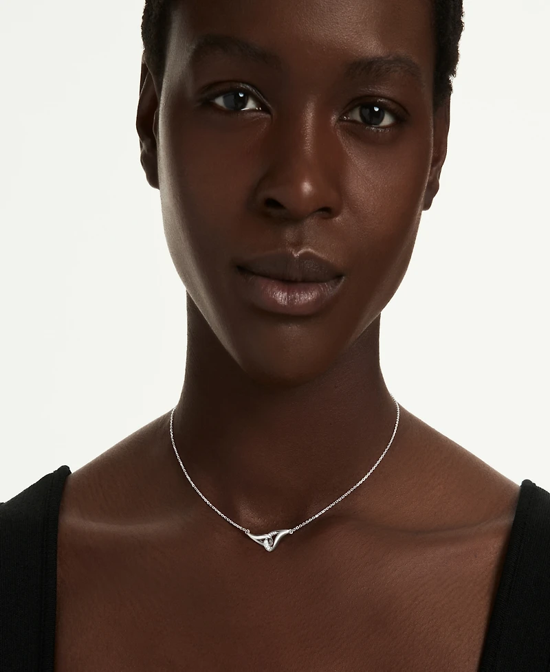 Swarovski Sterling Silver-Plated White Crystals Necklace