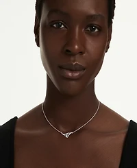 Swarovski Sterling Silver-Plated White Crystals Necklace