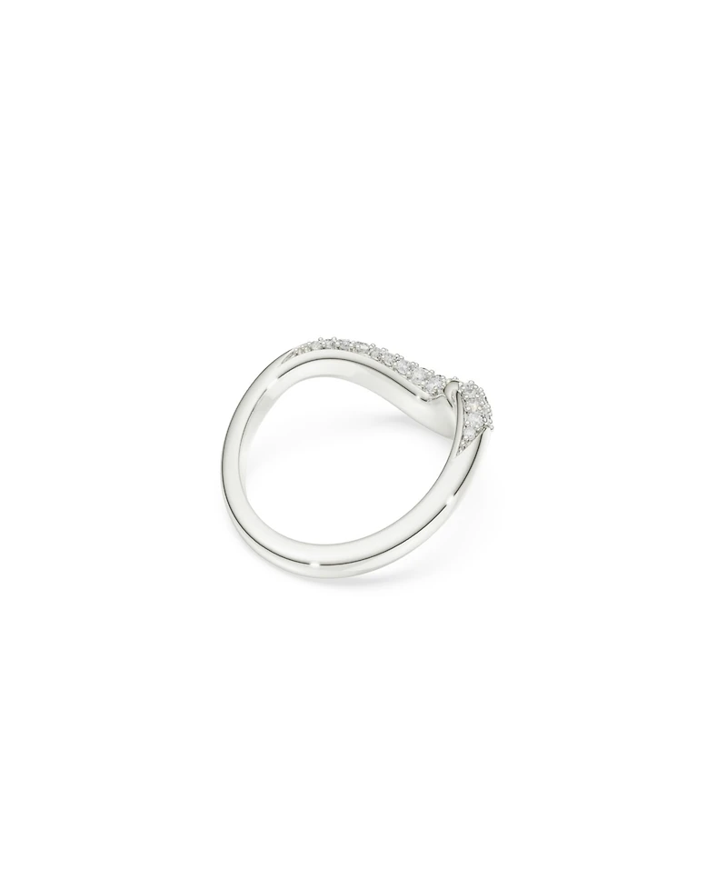 Swarovski Sterling Silver-Plated White Crystals Ring