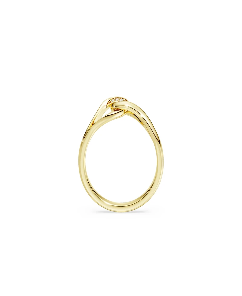 Swarovski Gold-Tone and Sterling Silver-Plated White Crystals Ring