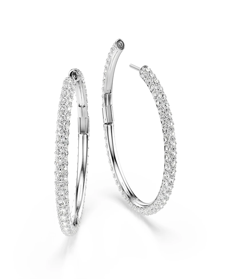 Swarovski Sterling Silver-Plated White Crystals Earrings