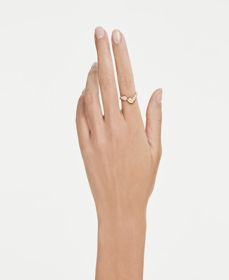 Swarovski Gold-Tone and Sterling Silver-Plated White Crystals Ring