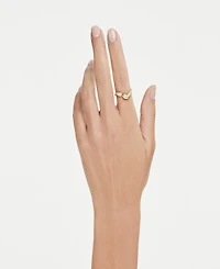 Swarovski Gold-Tone and Sterling Silver-Plated White Crystals Ring