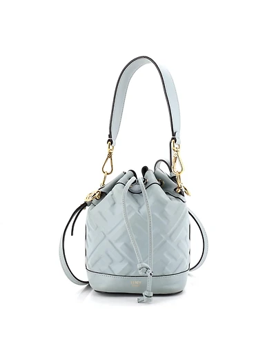 Pre-Owned Fendi Mini Mon Tresor Bucket Bag Zucca Embossed Leather