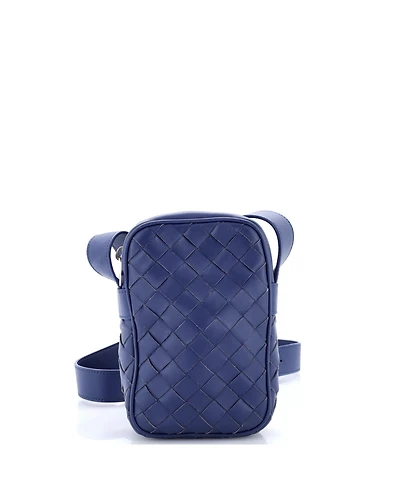 Pre-Owned Bottega Veneta Zipped Phone Crossbody Bag Intrecciato Nappa