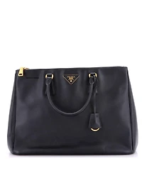 Pre-Owned Prada Large Double Zip Lux Tote Saffiano Leather