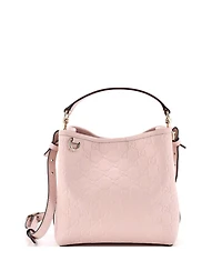 Pre-Owned Gucci Small Gg Emblem Bucket Bag Gg Embossed Leather