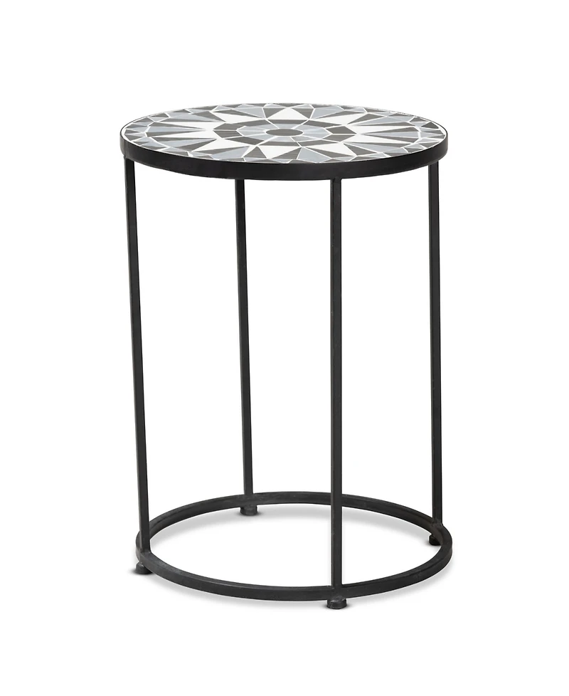 Baxton Studio Kaden 19.1" Metal Modern and Contemporary Side Table