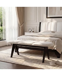 Streamdale Furniture Upholstered 53" Entryway Bench with Fabric and Black Legs