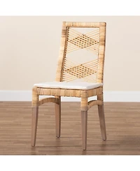 bali & pari Poltak 37.4" Rattan Modern Bohemian Dining Chair