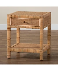bali & pari Adelia 24.4" Rattan 1-Drawer Nightstand