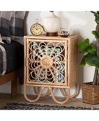 bali & pari Acelin 27.6" Rattan Modern Bohemian Nightstand