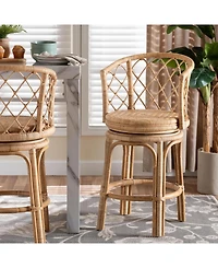 Bali & Pari Ayu 37.8" Rattan Bohemian Counter Stool