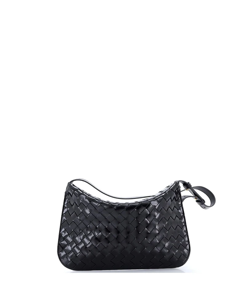 Pre-Owned Bottega Veneta Cradle Fold Over Shoulder Bag Intrecciato Leather