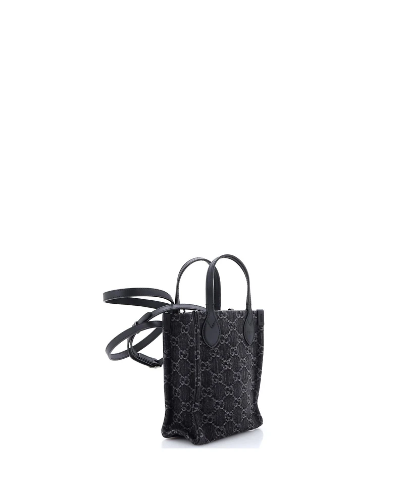 Pre-Owned Gucci Mini Vertical Tote Gg Denim