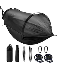 Piscifun Camping Hammock With Mosquito Net Tree Straps Aluminum Rods Portable Lightweight Outdoor Hanging Rest