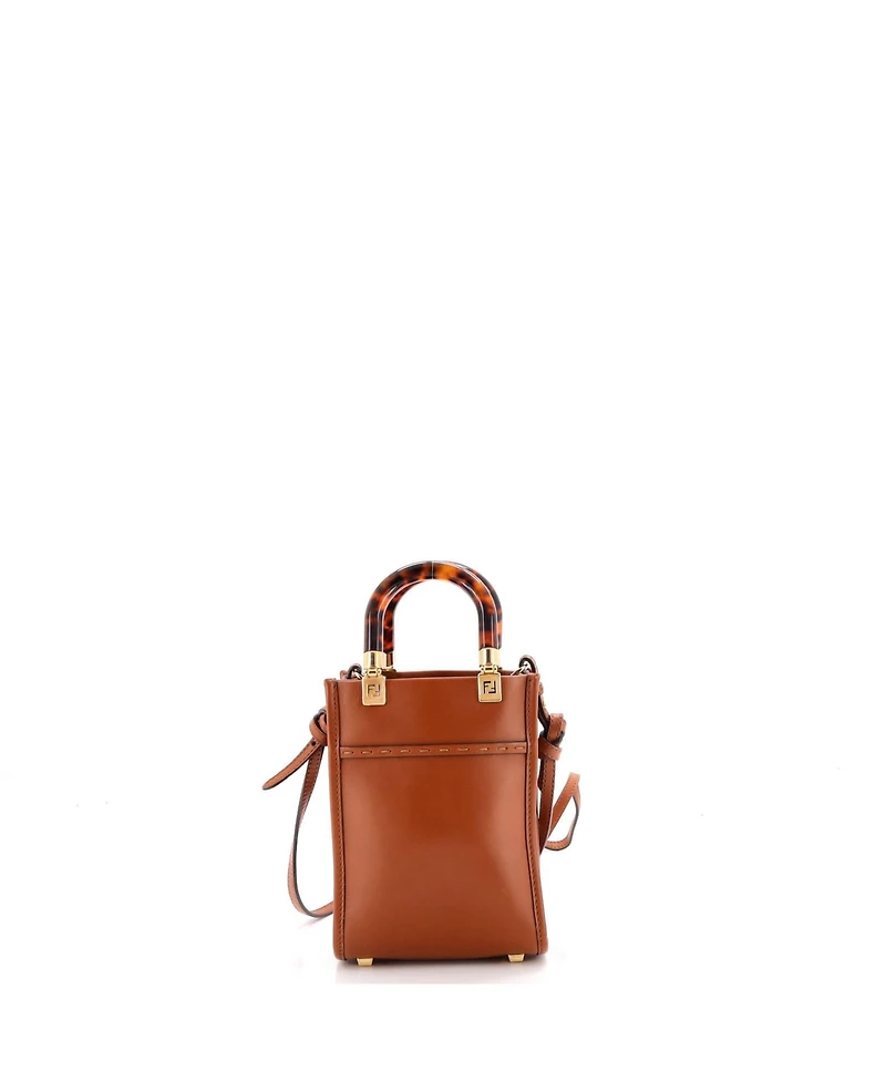 Pre-Owned Fendi Mini Sunshine Shopper Tote Leather