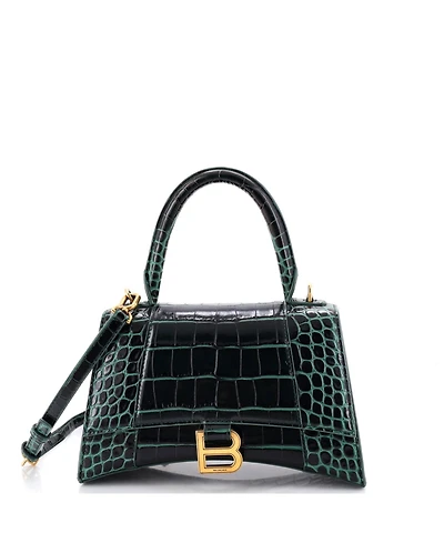 Pre-Owned Balenciaga Small Hourglass Top Handle Bag Embossed Leather