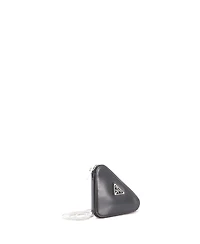 Pre-Owned Prada Mini Triangle Pouch Bag with Chain Brushed Leather