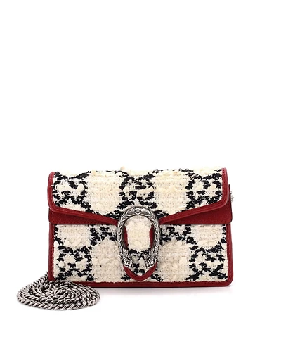 Pre-Owned Gucci Super Mini Dionysus Bag Gg Tweed