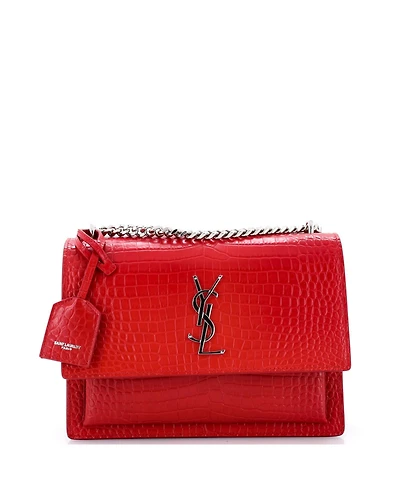Pre-Owned Saint Laurent Medium Sunset Crossbody Bag Embossed Leather