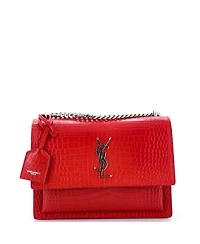 Pre-Owned Saint Laurent Medium Sunset Crossbody Bag Embossed Leather