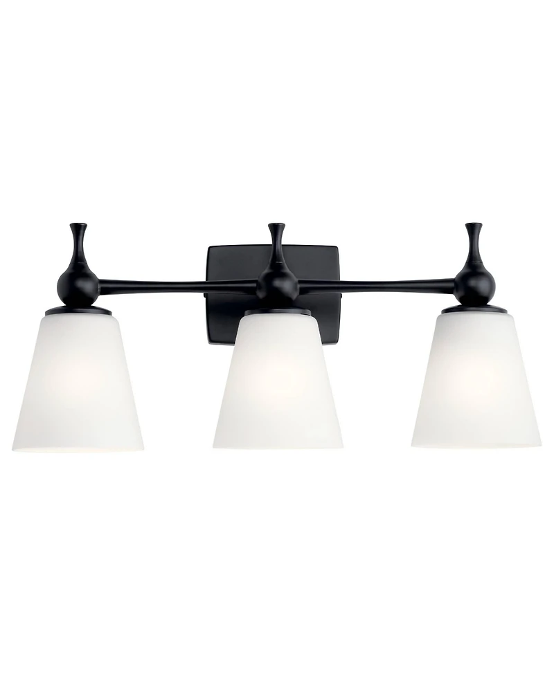 Kichler Cosabella 24" Wide 3-Light Black and Opal Glass Bath Light