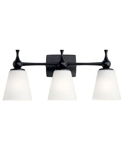 Kichler Cosabella 24" Wide 3-Light Black and Opal Glass Bath Light