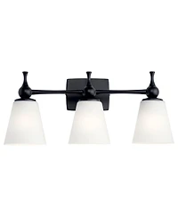 Kichler Cosabella 24" Wide 3-Light Black and Opal Glass Bath Light