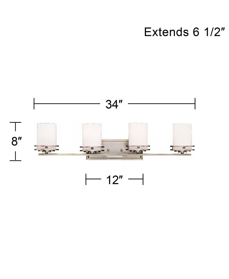 Kichler Hendrik 34" Wide 4-Light Nickel Bathroom Light Fixture