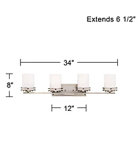 Kichler Hendrik 34" Wide 4-Light Nickel Bathroom Light Fixture