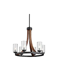 Kichler Grand Bank 25" Wide Metal and Wood Uplight Ring Chandelier