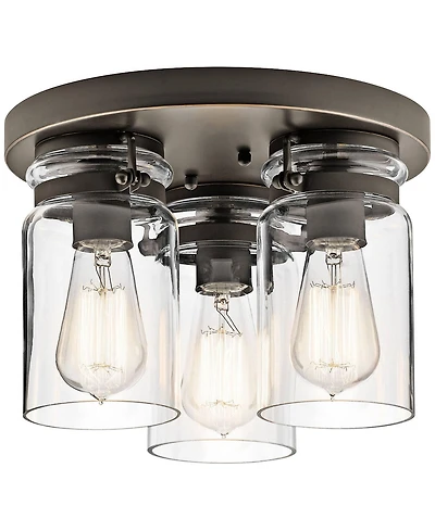 Kichler Brinley 11" Wide Olde Bronze 3-Light Ceiling Light