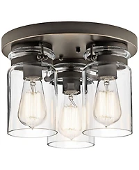 Kichler Brinley 11" Wide Olde Bronze 3-Light Ceiling Light