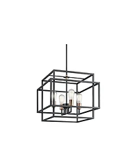 Kichler Taubert 18"W Black Steel Open-Cube 4-Light Pendant