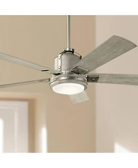 52" Kichler Colerne Brushed Nickel Led Ceiling Fan with Wall Control