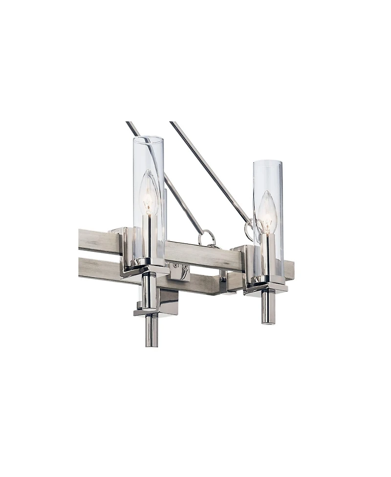 Kichler Telan 36" White Washed Wood Kitchen Island Light Chandelier
