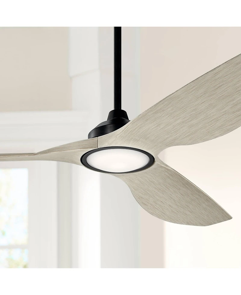 Kichler 65" Imari Black Led Ceiling Fan with White Walnut Blades