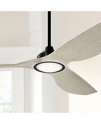 Kichler 65" Imari Black Led Ceiling Fan with White Walnut Blades