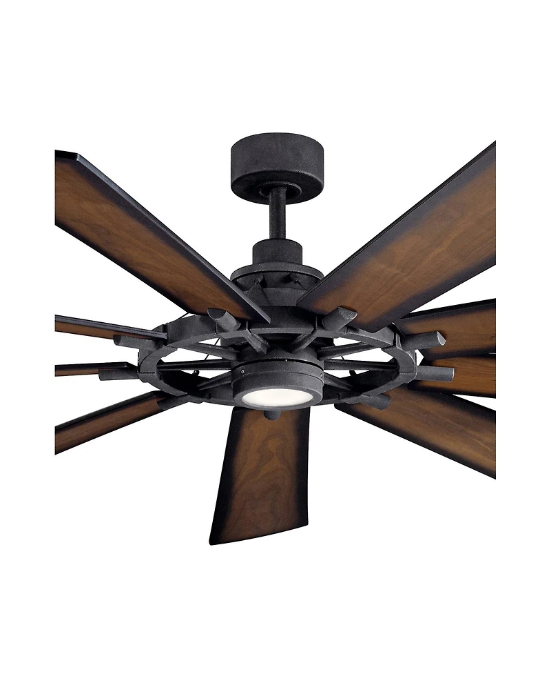 85" Kichler Gentry Distressed Black Led Ceiling Fan