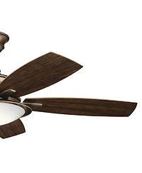 60" Kichler Lyndon Patio Black Led Outdoor Fan with Wall Control
