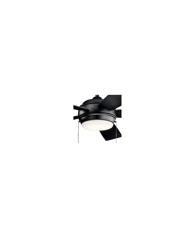 52" Kichler Starkk Satin Black Modern Pull Chain Led Ceiling Fan