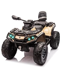 12V 2-Seater Kids Electric Atv Ride-On with Remote Control Led Lights Music Spring Suspension for Ages 3-8