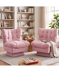 2 Set of Oversized Swivel Rocker Recliner Chair with High Back, 360 degrees) Rotation and Gentle Rocking for Living Room, Nursery, 300lbs Capacity