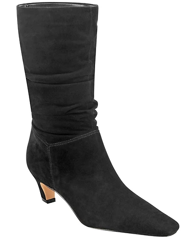 Marc Fisher Ltd Women's Dalores Suede Kitten Heel Slouch Boots